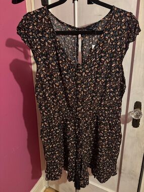 American Eagle Outfitters Black Floral Romper